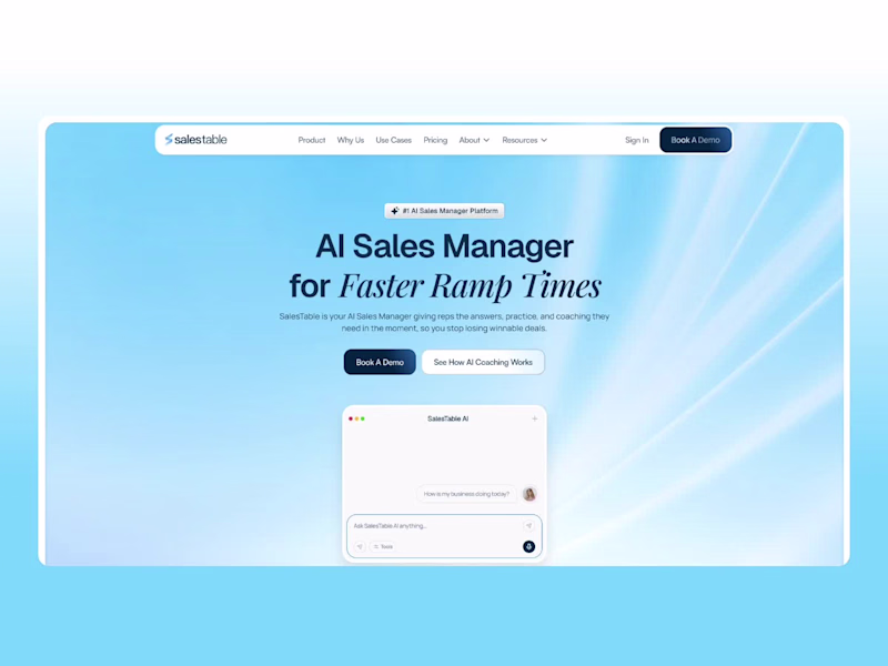 Cover image for Website Design for Salestable AI Start-Up