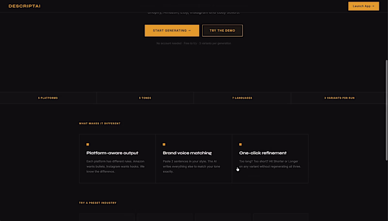 Cover image for DescriptAI — AI Product Description