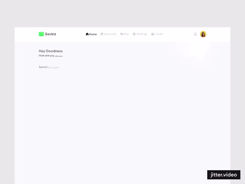 Cover image for Used Jitter to Animate a finance Dashboard ui i worked on.