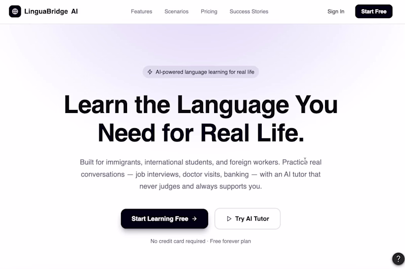 Cover image for LinguaBridge AI: Revolutionizing Language Learning for Newco...