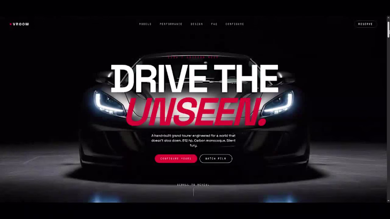 Cover image for Vroom Cinematic Luxury Supercar Landing
