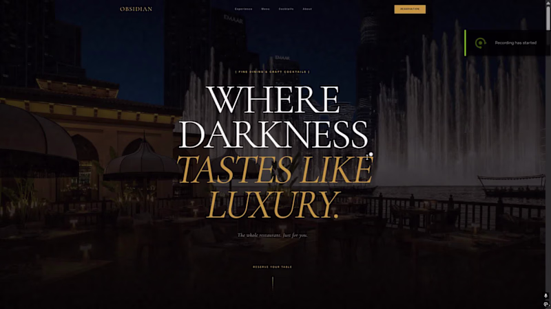 Cover image for OBSIDIAN — Fine dining &