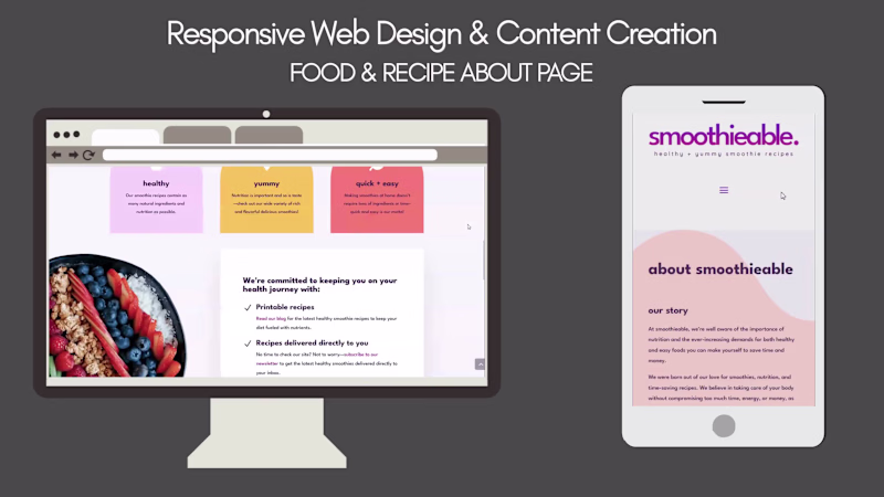 Cover image for Food & Recipe About Page | Responsive Web Design, Content