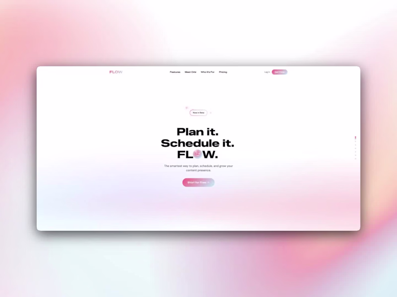 Cover image for Design concept for FLOW, a social media content planner