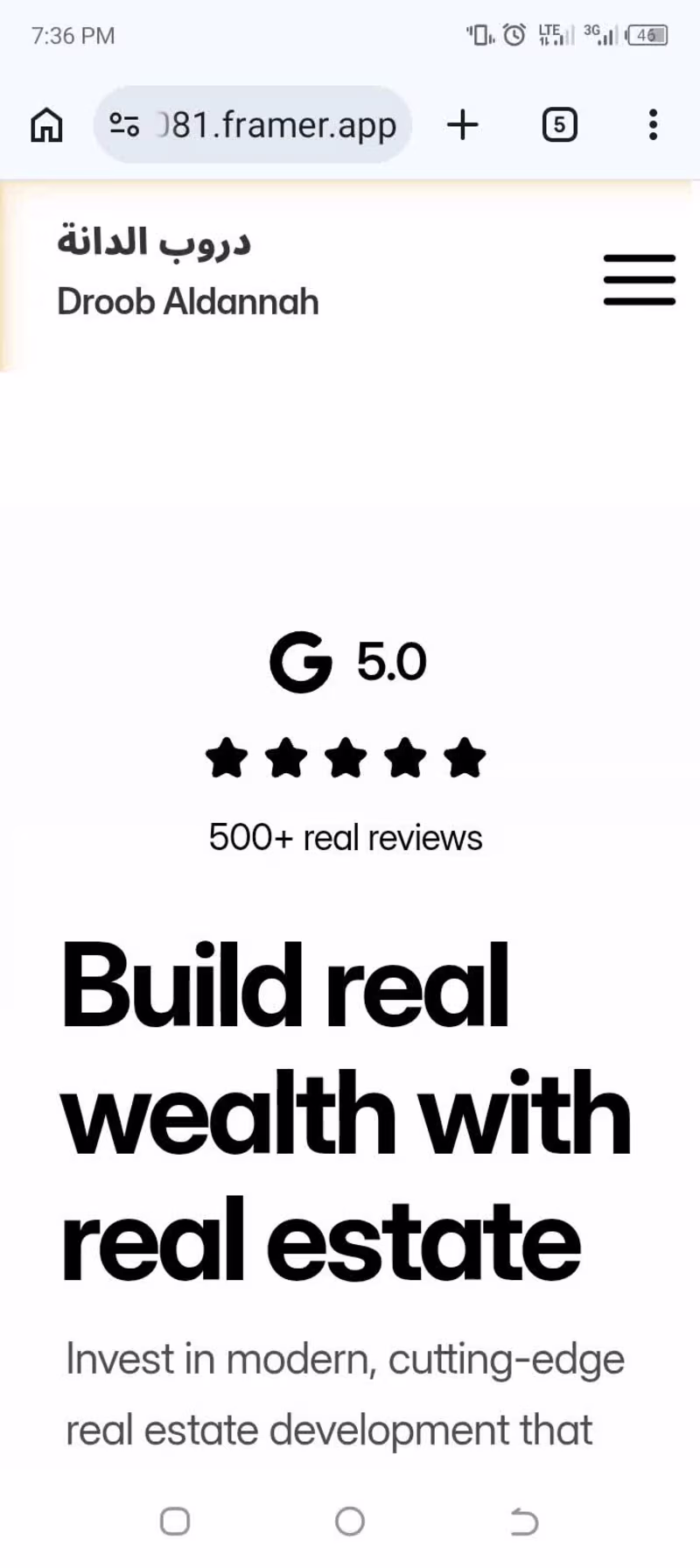 Cover image for Modern real estate site built