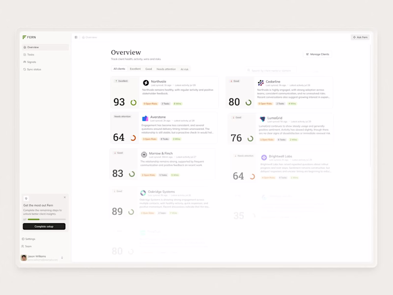 Cover image for Fern - B2B AI Сlient Intelligence Platform for Agencies