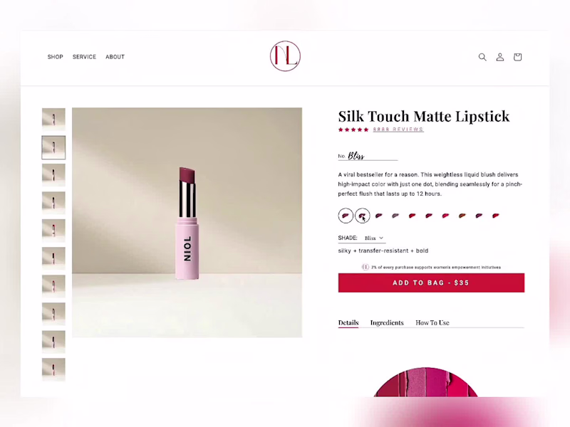 Cover image for Silk Touch Matte Lipstick Product Details Page