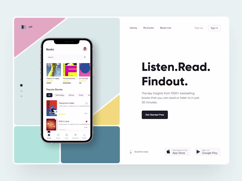 Cover image for Book Summary & Audio App UI Design