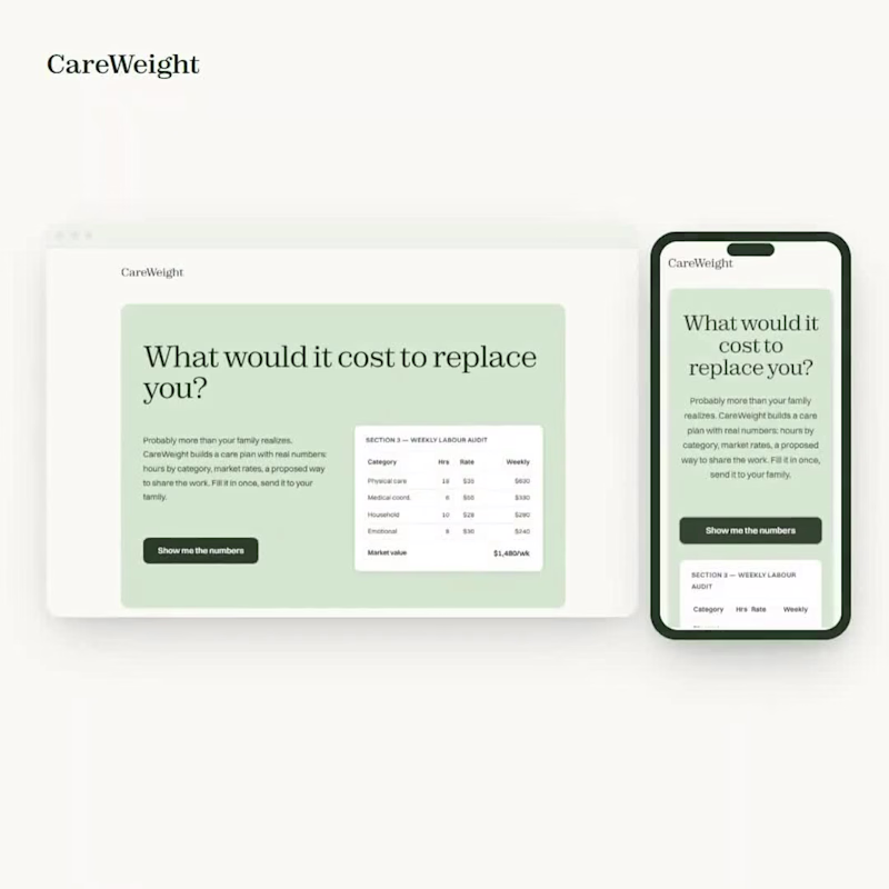 Cover image for CareWeight — family care plan