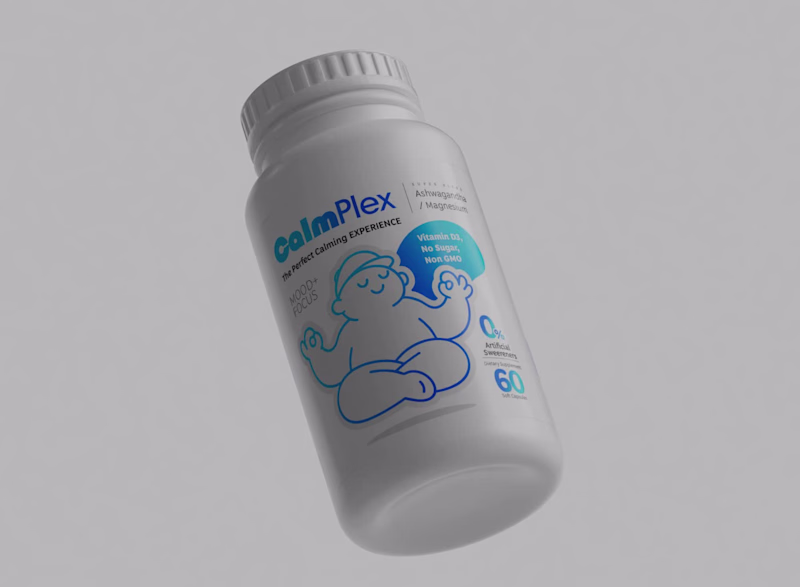 Cover image for CalmPlex Supplement Label Design