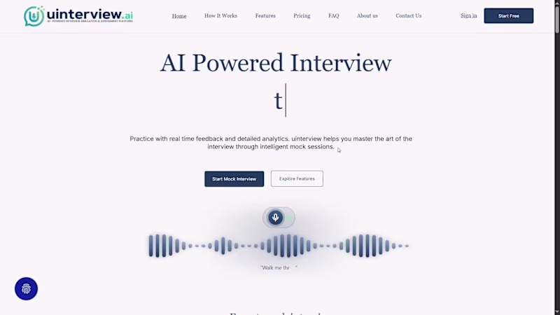 Cover image for Designed and developed the uInterview.ai