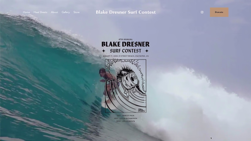 Cover image for Blake Dresner Surf Contest - Website
