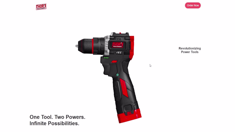 Cover image for 3D Cordless Machine - Interactive 3D Animated Webflow Website