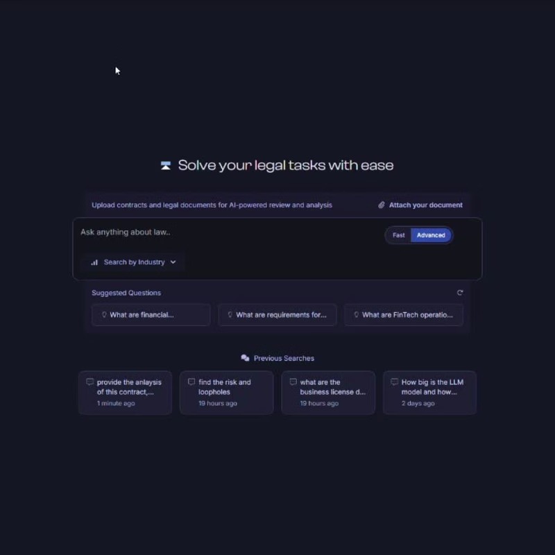 Cover image for AI Legal Research & Contract Drafting Platform 
