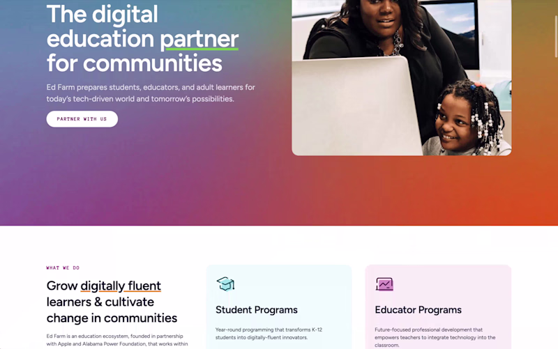 Cover image for Website for a tech education ecosystem for communities