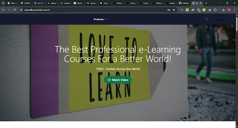 Cover image for E-learning website with user authentication
