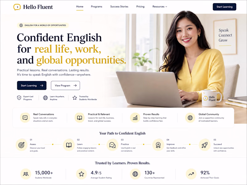 Cover image for Hello Fluent English Learning Platform Design