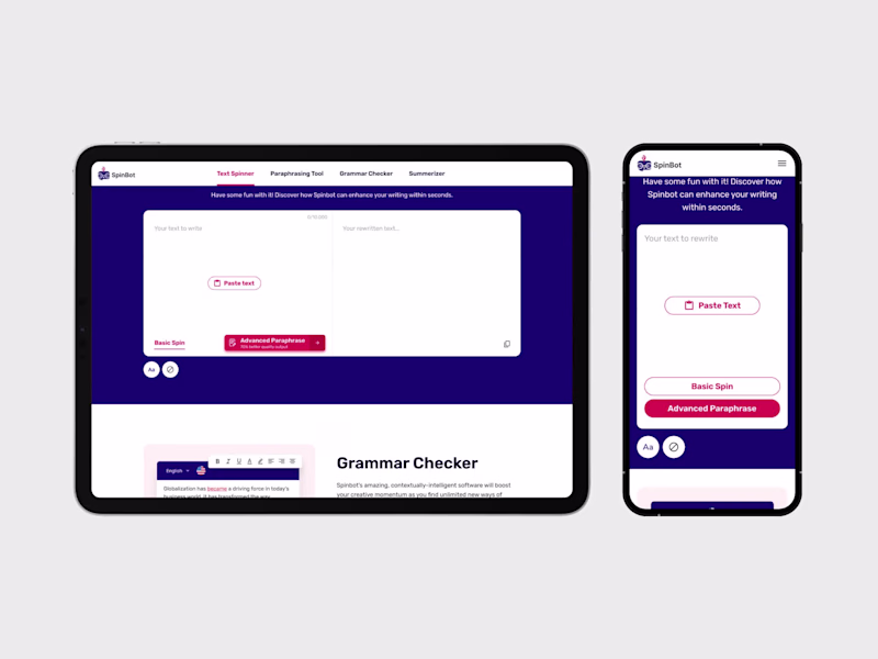 Cover image for SpinBot SaaS Website Redesign