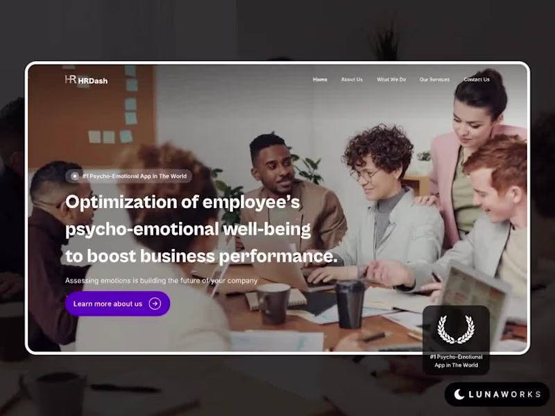 Cover image for HRDash: SaaS Landing Page for Psycho-Emotional Audits