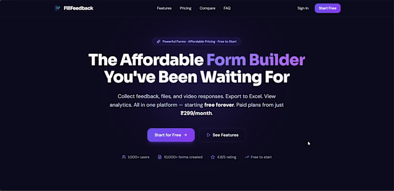 Cover image for FillFeedback – Affordable Typeform Alternative