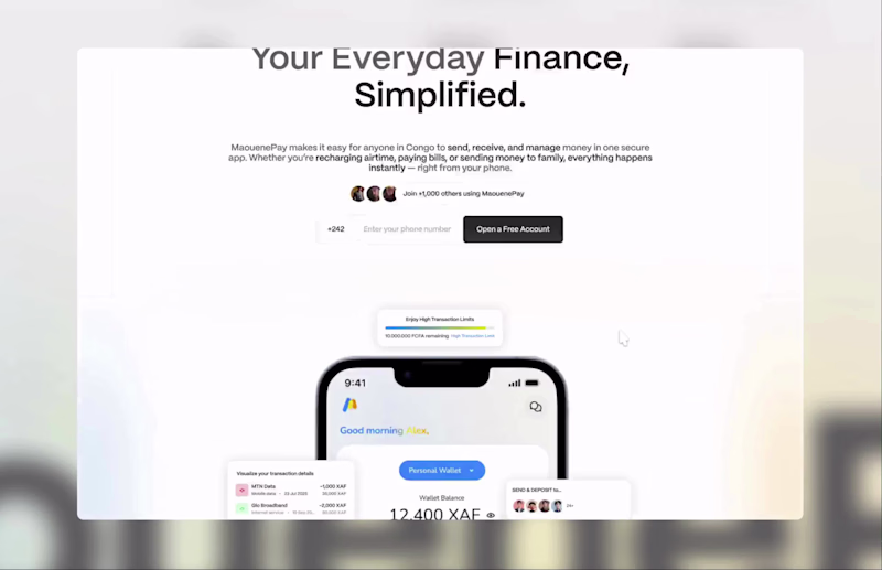 Cover image for MaouenePay / Fintech Redesign /  UX Overhaul / Congo