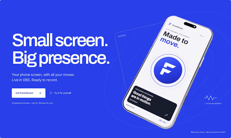 Cover image for Brand mobile app and animated website design for Fone Stream.