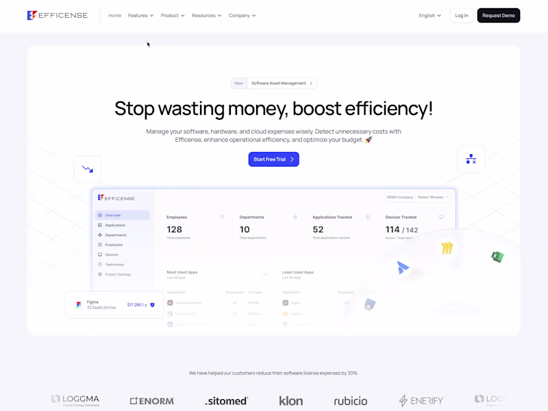 Cover image for Efficense Hardware Monitoring UI/UX Design + Framer Dev.